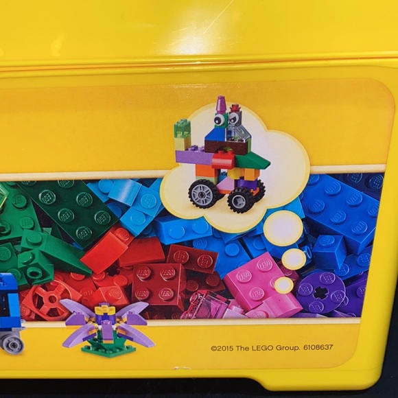 Classic Yellow Lego Storage Bin. 14x7 - Picture 3 of 7